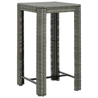 vidaXL Tuinbartafel 60,5x60,5x110,5 cm poly rattan grijs - thumbnail