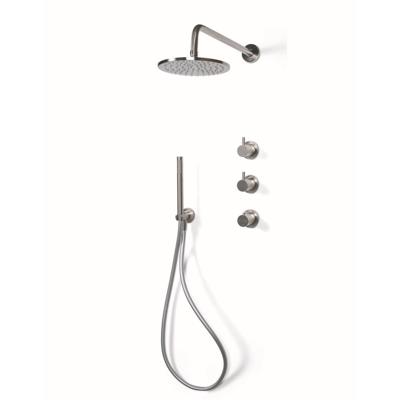 Regendoucheset Inbouw Bongio Squadra met Thermostaatkraan met Losse Stopkranen, Douchearm en Handdoucheset RVS Bongio Regendoucheset Inbouw Bongio Squadra met Thermostaatkraan met Losse Stopkranen, Douchearm en Handdoucheset RVS Bongio