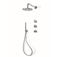 Regendoucheset Inbouw Bongio Squadra met Thermostaatkraan met Losse Stopkranen, Douchearm en Handdoucheset RVS Bongio - thumbnail