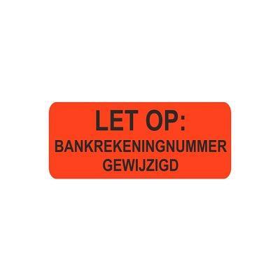 Etiket fluor rood 38x15mm Bankrekening