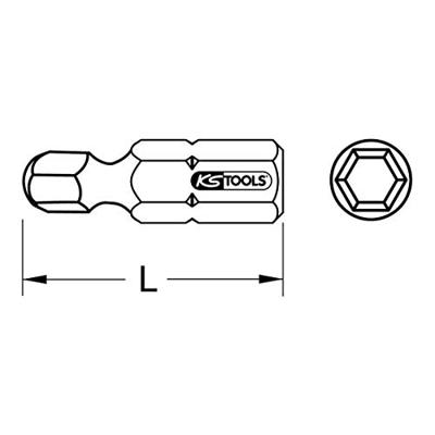 KS Tools 911.4651 Inbus-bit Gereedschapsstaal Vernikkeld C 6.3 1 stuk(s)