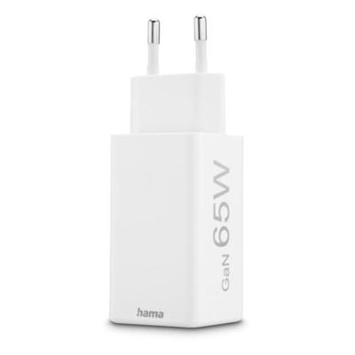 Hama Snellader GaN 2x USB-C PD/Qualcomm® Mini-oplader 65 W Wit - thumbnail