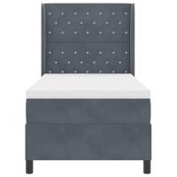 Boxspringbed met matras Donkergrijs 90 x 190 cm Fluweel - thumbnail