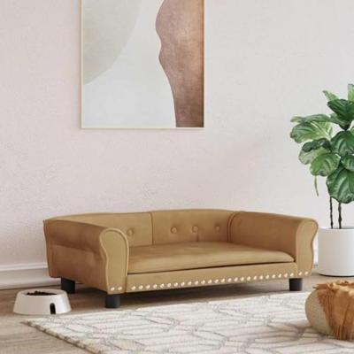 vidaXL Hondenmand 95x55x30 cm fluweel bruin