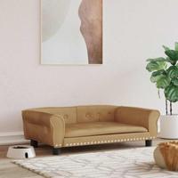 vidaXL Hondenmand 95x55x30 cm fluweel bruin - thumbnail