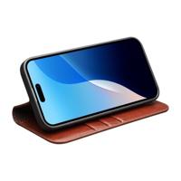 Qialino iPhone 16 Pro Max hoesje - Leren bookcase - Bruin - thumbnail