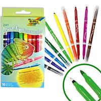 Set van 10 stiften met dubbele punt FOLIA meerkleurig - thumbnail