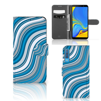 Samsung Galaxy A7 (2018) | Telefoon Hoesje | Waves Blue Samsung Galaxy A7 (2018) | Telefoon Hoesje | Waves Blue
