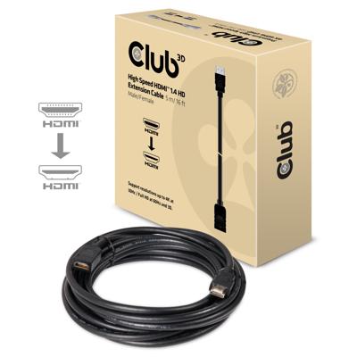 Club 3D high speed hdmi 1.4 hd kabel (zwart, 5 meter)