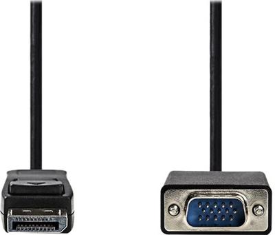 VGA-Kabel - DisplayPort Male - VGA Male - Vernikkeld - Maximale resolutie: 1080p - 2.00 m - Rond - PVC - Zwart - Doos