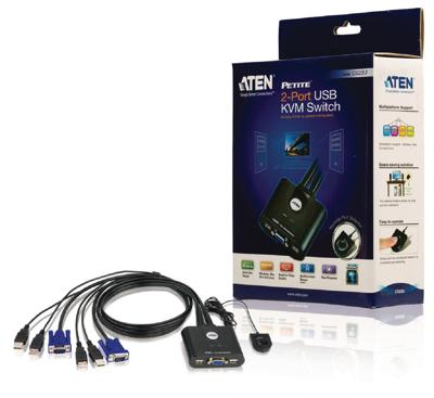 ATEN CS22U-AT KVM-switch 2 poorten VGA USB 2048 x 1536 Pixel