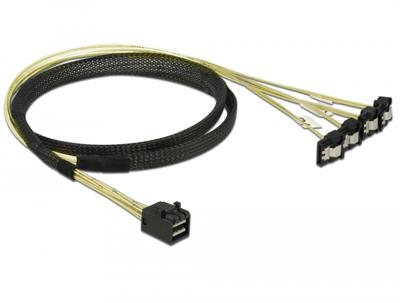 Delock 85685 Kabel Mini SAS HD SFF-8643 > 4 x SATA 7 Pin haaks 1 m Delock 85685 Kabel Mini SAS HD SFF-8643 > 4 x SATA 7 Pin haaks 1 m