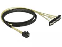 Delock 85685 Kabel Mini SAS HD SFF-8643 > 4 x SATA 7 Pin haaks 1 m - thumbnail
