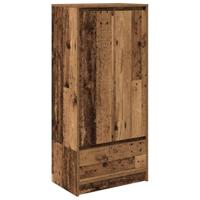 Kast met lade 55,5x34x119,5 cm spaanplaat hout oud hout - thumbnail