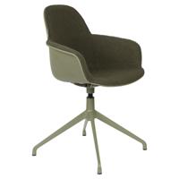Zuiver Draaibare Eetkamerstoel 'Albert Kuip' Met armleuning, Bouclé, kleur Groen - thumbnail