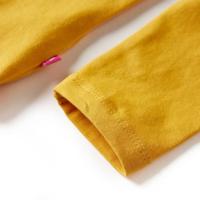 Kindershirt met lange mouwen regenboogprint 128 okerkleurig - thumbnail