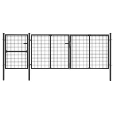 vidaXL Poort 400x125 cm staal antraciet