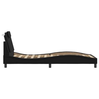Bedframe "Viana" met LED zonder matras kunstleer zwart 90x200 cm
