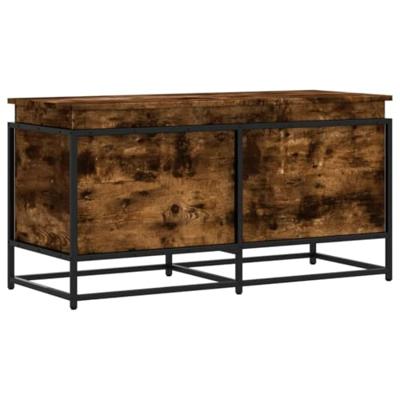 VidaXL Opbergbox met deksel 100x40x51,5 cm bewerkt hout gerookt eiken - thumbnail