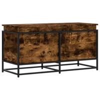 Opbergbox met deksel 100x40x51,5 cm bewerkt hout gerookt eiken - thumbnail
