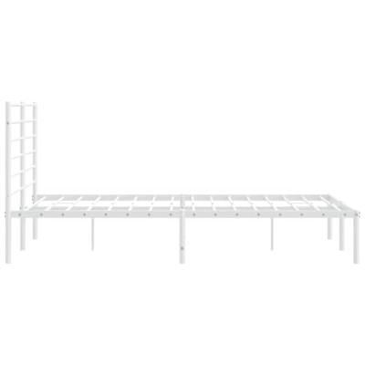 Bedframe met hoofdbord metaal wit 140x190 cm - thumbnail