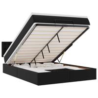 Ottoman bed met matrassen en LED's 200x200cm kunstleer zwart - thumbnail