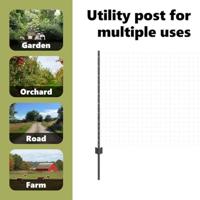 VidaXL Afrasteringspaal 11 pcs grijs 100 cm staal - thumbnail