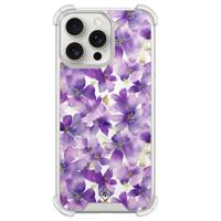 iPhone 15 Pro Max shockproof hoesje - Floral violet - thumbnail
