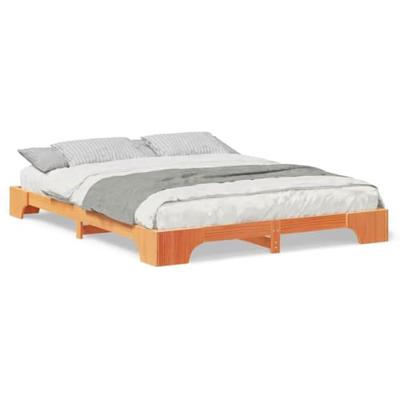 Bedframe met opslag Bruin 160 x 210 cm Massief hout