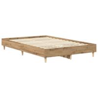 Bedframe zonder matras spaanplaat artisanaal eikenkleurig - thumbnail