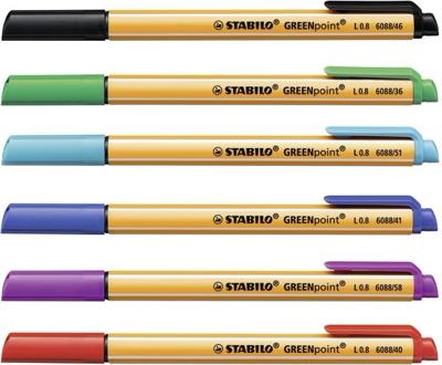 Stabilo Fineliners - greenpoint - set van 6 Stabilo Fineliners - greenpoint - set van 6