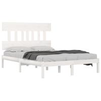 Bedframe massief hout wit 140x190 cm - thumbnail