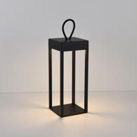 LED Tafellamp Larion nero - Lantaarn - IP44 voor binnen en buiten (overdekt) - Met lus om op te hangen - thumbnail