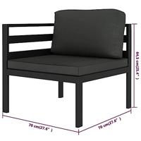 8-delige Loungeset met kussens aluminium antracietkleurig - thumbnail