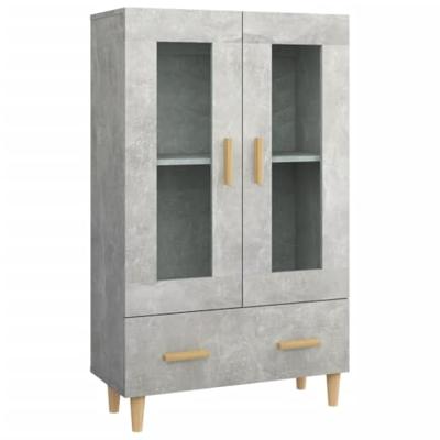 Hoge kast 70x31x115 cm bewerkt hout betongrijs