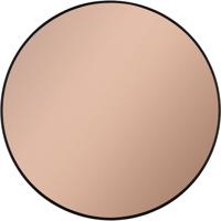 Spiegel - Wandspiegel - Trion Brid - Roze Spiegelglas - Rond - 80cm - Metaal - Zwart - thumbnail