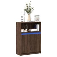 Dressoir met LED 72x34x100 cm bewerkt hout bruin eikenkleur - thumbnail