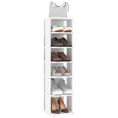 VidaXL Schoenenkasten 2 st 27,5x27x102 cm bewerkt hout wit VidaXL Schoenenkasten 2 st 27,5x27x102 cm bewerkt hout wit