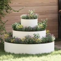 VidaXL Tuin bloempot wit 90 x 90 x 20 cm koudgewalst staal - thumbnail