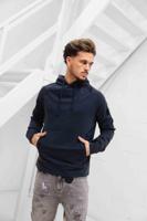 Cruyff Non Denim Hoodie Heren Donkerblauw - Maat M - Kleur: Donkerblauw | Soccerfanshop - thumbnail