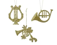 Kersthanger instrument 10cm licht goud - thumbnail