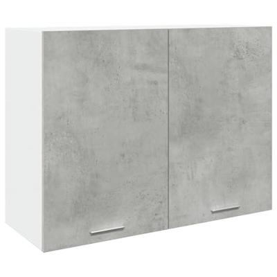 Hangkast 80x31x60 cm bewerkt hout betongrijs Hangkast 80x31x60 cm bewerkt hout betongrijs
