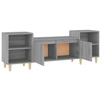Tv-meubel 160x35x55 cm bewerkt hout grijs sonoma eikenkleurig - thumbnail