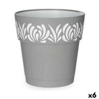 Zelfwaterende bloempot Stefanplast Gaia Grijs Plastic 25 x 25 x 25 cm (6 Stuks) - thumbnail
