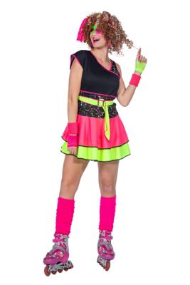 80&apos;s Jurkje Neon Dames Multikleur