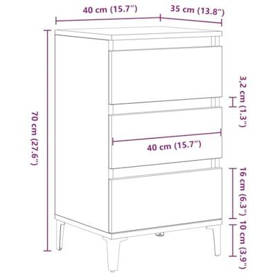 Nachtkastje met lade artisanaal eikenkleurig 40 x 35 x 70 cm
