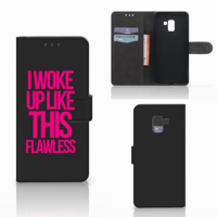 Samsung Galaxy A8 Plus (2018) Hoesje met naam Woke Up - Origineel Cadeau Zelf Maken - thumbnail