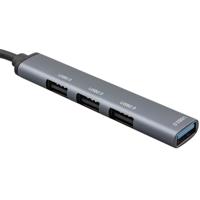 USB-C Hub 3.0 - 4 x - Aluminium - 1 USB-C 3.0 Socket - 3 USB-A 2.0-poorten - compatibel met MacBook Pro/Air, Laptop en andere Type-C apparaten - achterwaarts compatibel - Space Grey - Slim - 0,12 - thumbnail