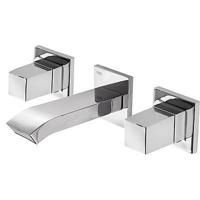 TRES Cuadro 2-knops inbouw wastafelkraan met waterval uitloop 00815201 - thumbnail