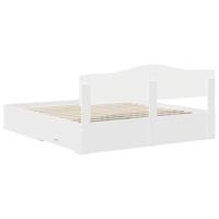 Bedframe met hoofdeinde met lade Wit 200 x 200 cm Bewerkt hout - thumbnail